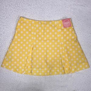 NWT Gymboree yellow with white polka dots skort adjustable waist size 6